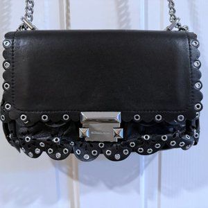 MICHAEL KORS   Sloan Small Leather Chain Shoulder Bag In Black/silver